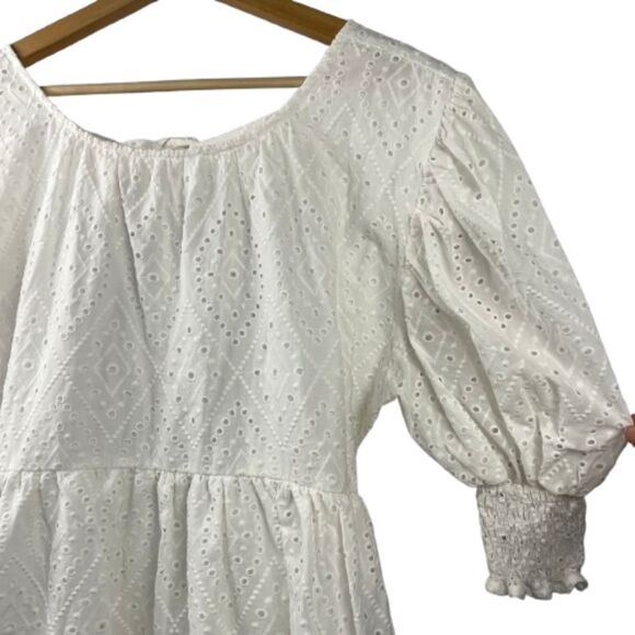 NWT MISA Fraser Tiered Cotton White Mini Dress Size Medium -$395 - Picture 9 of 9